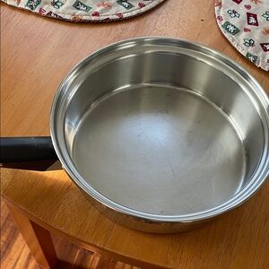 Amway Queen Silver Saucepan with Black Handle